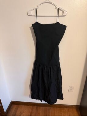 Express Black Drop Waist Body Contour Strapless Maxi Dress